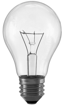 Image of standard lightbulb with no background